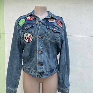 Quince Blue Denim Jacket with Fun Patches